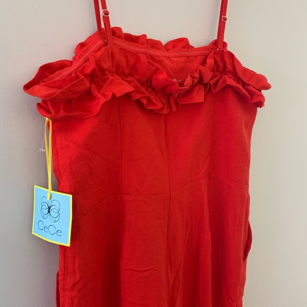 CeCe Havana Fiesta Red Jumpsuit - Picture 7 of 8